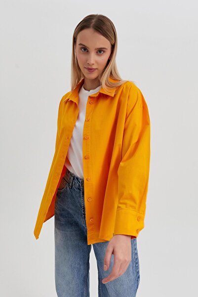 MARKALİSTE Βασικό πουκάμισο βερίκοκο - κομψό σχέδιο