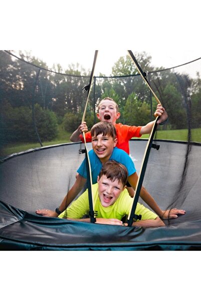 Smart Vibe KangoJump 8FT/244cm Kids Trampoline with 360° Net, Ladder, Wind Anchors and Galvanized Frame