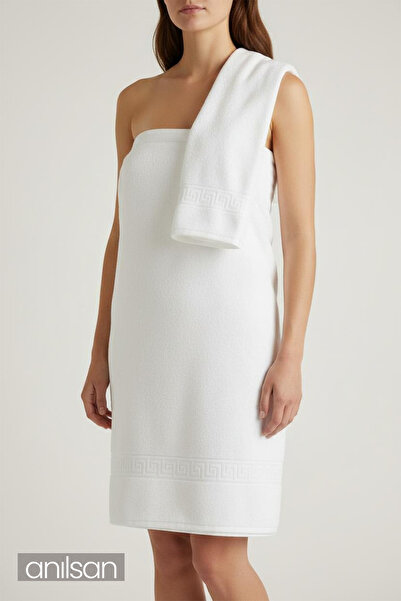 Anılsan 2 Piece Greek Towel Set - 100% Cotton 1 Hand Towel (50X90) 1 Bath Towel (70X140)