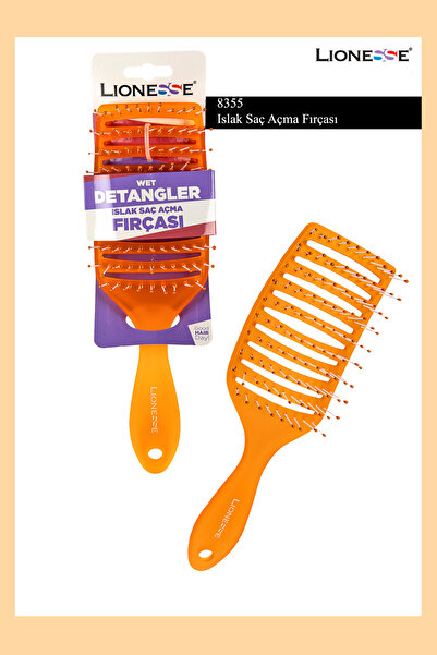 Lionesse Βρεγμένη βούρτσα αποτρίχωσης Wet Detangler 8825 – Πορτοκαλί και εύκαμπτη κατασκευή