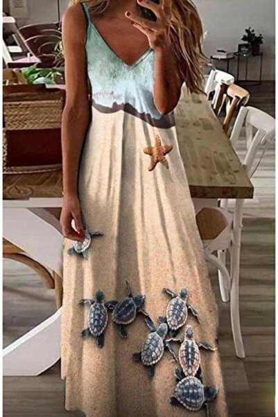 Adora Moda Жіноче сукня з бретелями з тканини Suprem з цифровим принтом