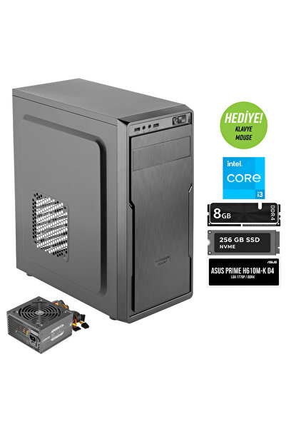 Green Ava Plus İntel i3 12100 İşlemci 8GB DDR4 Ram 256GB M2 SSD Freedos Masaüstü Bilgisayar