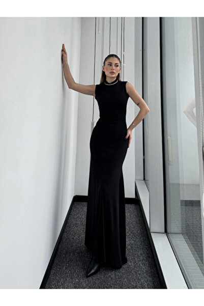 ELLA Sleeveless Half Thigh Long Dress - Black