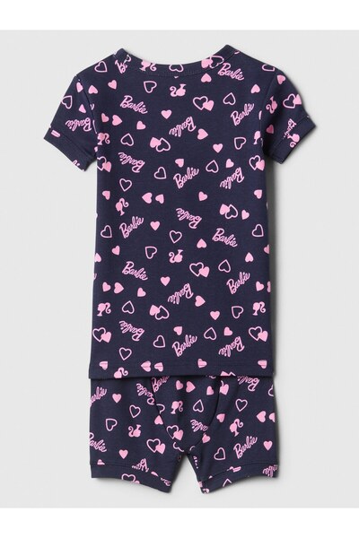 GAP Bebek Lacivert %100 Organik Pamuk Barbie™ Desenli Pijama Takımı