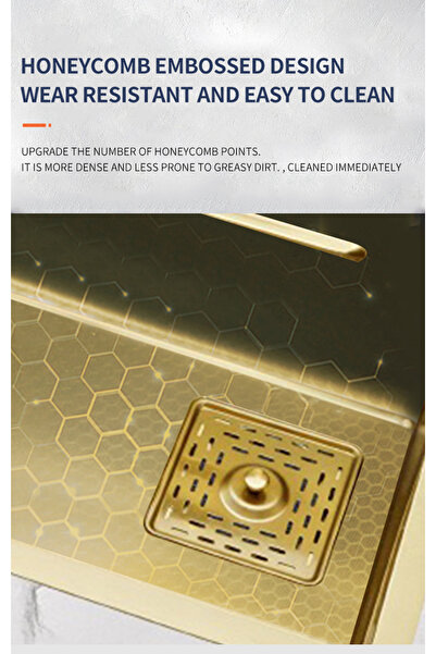 Trendy's Πολυλειτουργικός νεροχύτης TRENDY’S Gold από ανοξείδωτο ατσάλι, 75×4...