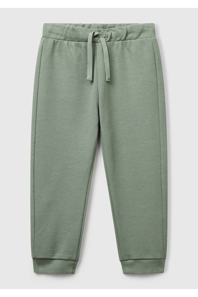 United Colors of Benetton Boy's Khaki Back Pocket Logo Sweatpants