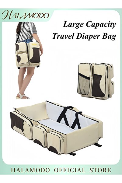 HALAMODO حقيبة مومياء فائقة السعة، سرير سفر محمول قابل للطي للأطفال، متعدد ال...