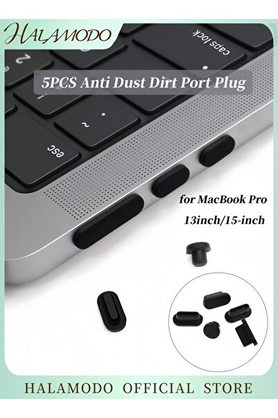 HALAMODO مجموعة من 5 قطع سدادة مضادة للغبار لجهاز Apple MacBook Pro، سدادة من...