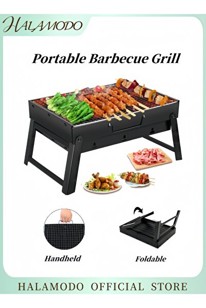 HALAMODO BBQ Charcoal Grill Portable Folding Lightweight Small Barbecue Grill Tools for Outdoor Grilling & Co