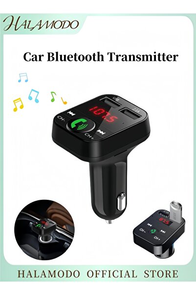 HALAMODO Car Bluetooth Transmitter Wireless Bluetooth Rudio Aux Adapter Car Kit MP3 Player Receiver Audio Mus