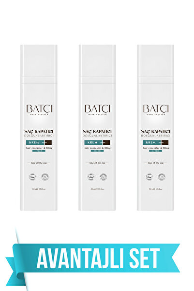 Batçı Saç Kapatıcı Dolgunlaştırıcı Sıvı Krem 50 ml 3 Adet (1 ADET TARAK HEDİYELİ)