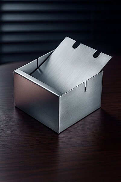 Falconetti Ατσάλινο τετράγωνο κινητό σχάρα καπνού από ξύλο φιστίκι καρυδιάς Lux Cin849