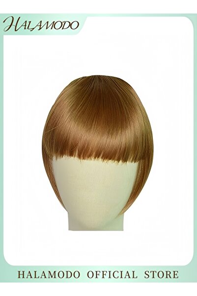 HALAMODO وصلات شعر قصيرة مستقيمة باللون البني 30 جرام