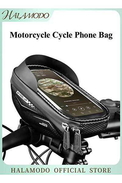HALAMODO حقيبة إطار دراجة مع شاشة تعمل باللمس 28 × 1 × 26 سم