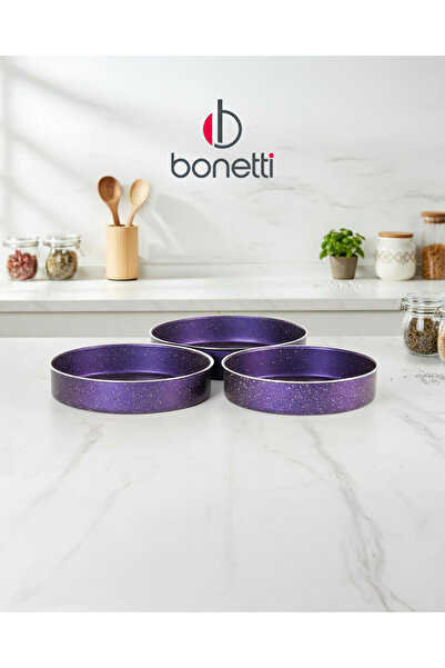 Bonetti 3'lü Granit Fırın Tepsisi Seti | 28, 30, 32 cm | Yapışmaz Yüzey