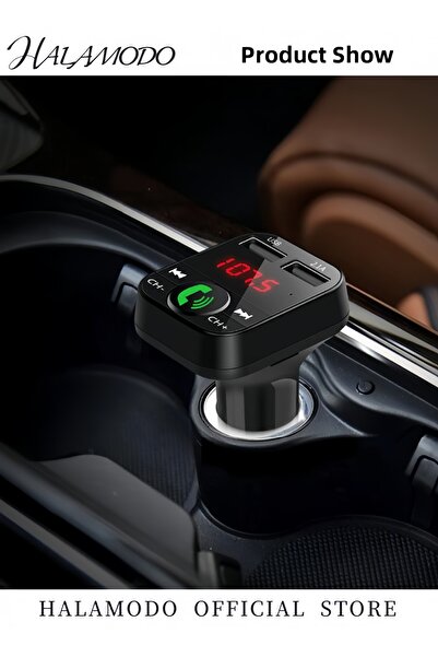 HALAMODO Car Bluetooth Transmitter Wireless Bluetooth Rudio Aux Adapter Car Kit MP3 Player Receiver Audio Mus