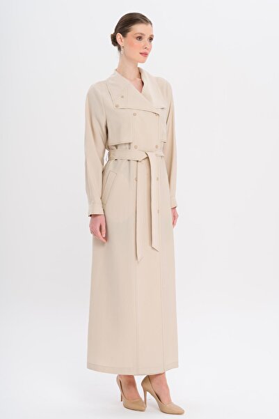 Olcay Καπέλο από μοντέλο χωρίς επένδυση με κασκόλ και λεπτομέρεια κουμπώματος που κλείνει με κουμπί πέτρα 6729