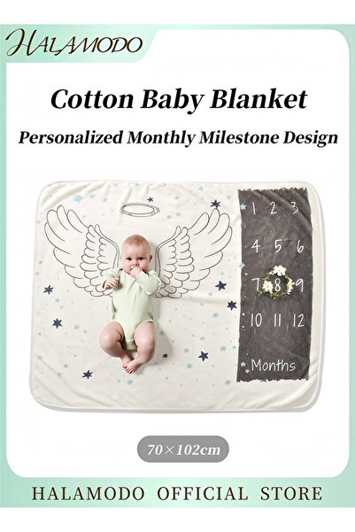 HALAMODO بطانية مراحل نمو الطفل الشهرية، دعامات التصوير، بطانية إعلانية، بطان...