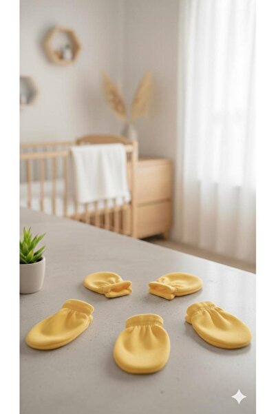 Baby Bakkal 5 أزواج من قفازات الأطفال المرنة المصنوعة من القطن