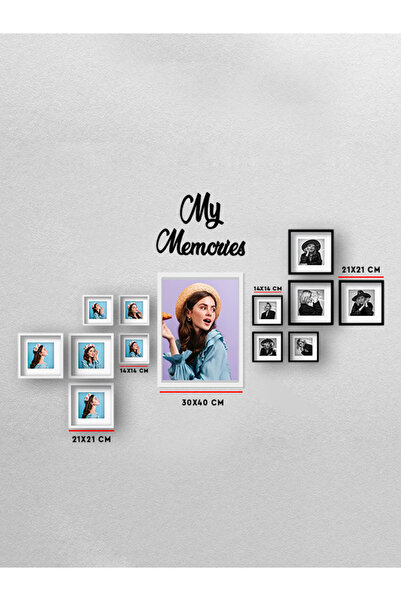 Nobbystar Λευκή τετράγωνη κορνίζα 21x21cm με αυτοκόλλητο αφαιρούμενο πάσπαρτο - Συσκευασία 3 τεμαχίων