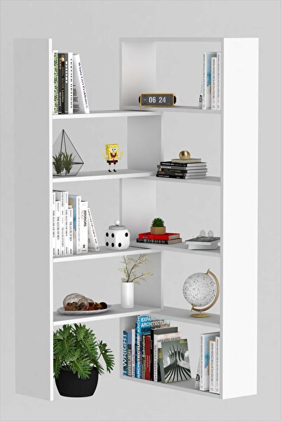 Koordinat Mobilya Star Dekoratif Kitaplık Beyaz