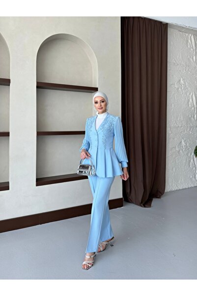 VUNTAL Lace Embroidered Flounce Jacket Double Suit