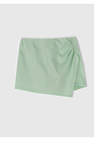 United Colors of Benetton Girl's Water Green Elastic Waist Shorts Skirt