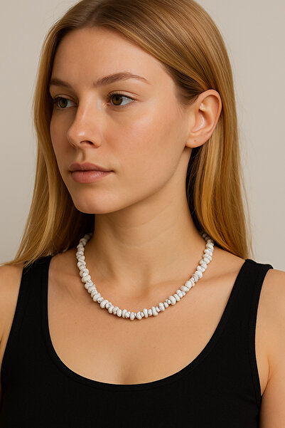 LOVELOTUS قلادة من الحجر الطبيعي المكسور من هافليت