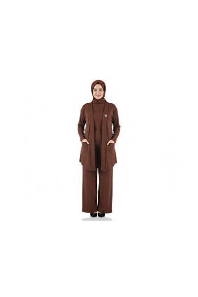 cskticaret Hijab Double Set |   Pocketed Relaxed Fit XL Size Tunic Pants Set