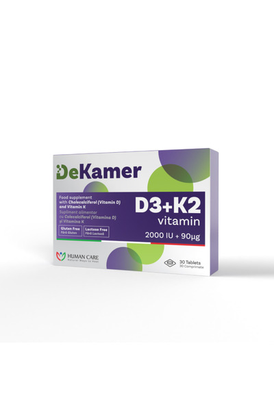 Human Care Dekamer D3 + K2 N30 comprimate, imunitate și sănătatea oaselor