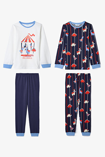 Penti Boy's Carousel Patterned Dino Carnaval 2-Piece Pajama Set