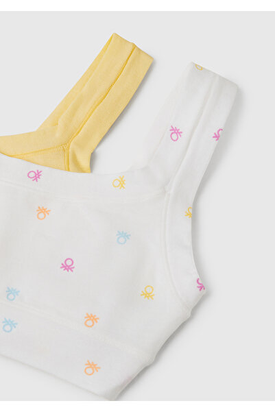 United Colors of Benetton Κοριτσίστικο Λευκό Μίξ Σετ σουτιέν με χοντρό λουράκι 2 τεμαχίων