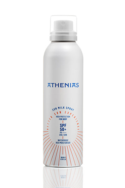 Athenias Sun Milk Spray 200 ml Spf50+ Tüm Cilt Tipleri İçin UVA UVB Yüksek Ko...