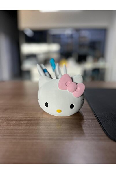 huni Hello Kitty Kalemlik Kutusu El Boyaması Masaüstü Organizer
