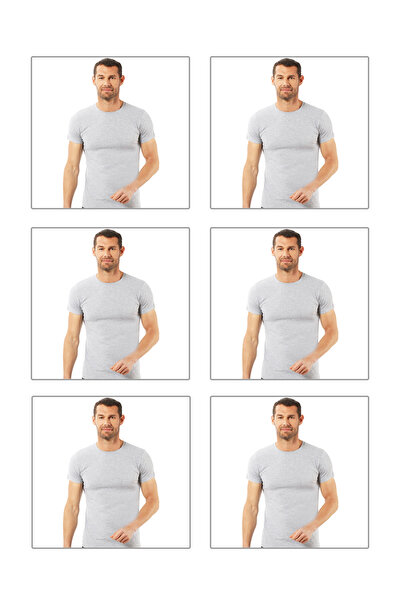 ÖZKAN underwear Özkan 0265 6-Pack Men's 95% Cotton Closed Crew Neck Half Slee...