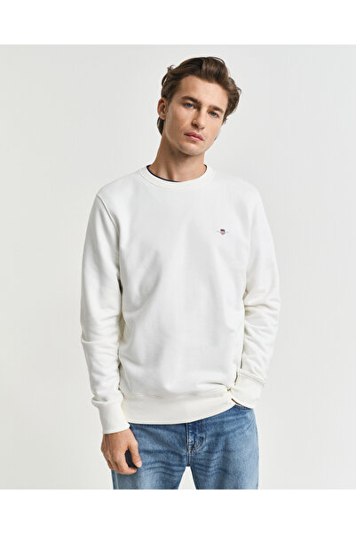 Gant Erkek Krem Regular Fit Bisiklet Yaka Sweatshirt