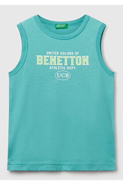 United Colors of Benetton Αγόρια Πράσινο Μέντα Μπλουζάκι με Λογότυπο Benetton