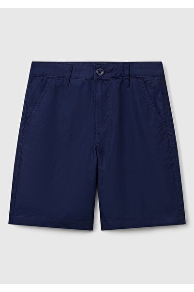 United Colors of Benetton Erkek Çocuk Lacivert Cepli Regular Fit Denim Bermuda Şort