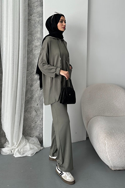 Balenbi Γυναικείο σετ τουνίκ με κουκούλα μεγάλου μεγέθους από χτενισμένο βαμβάκι 1108