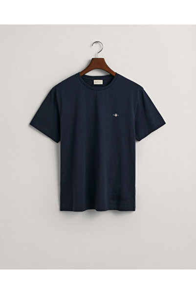 Gant Erkek Lacivert Regular Fit Bisiklet Yaka T-Shirt