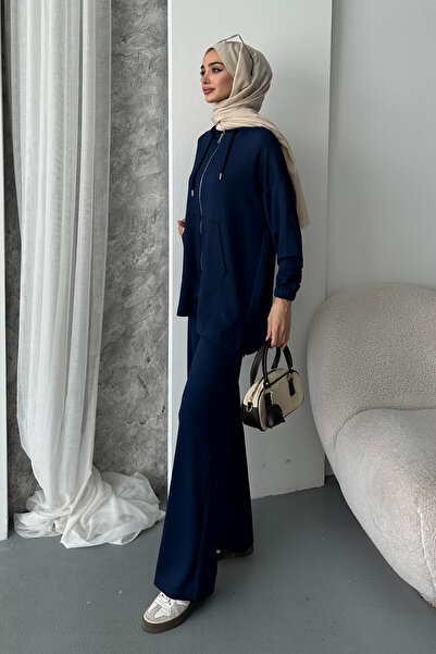 Balenbi Women's Modal Combed Oversize Hooded Hijab Tunic Set 1108