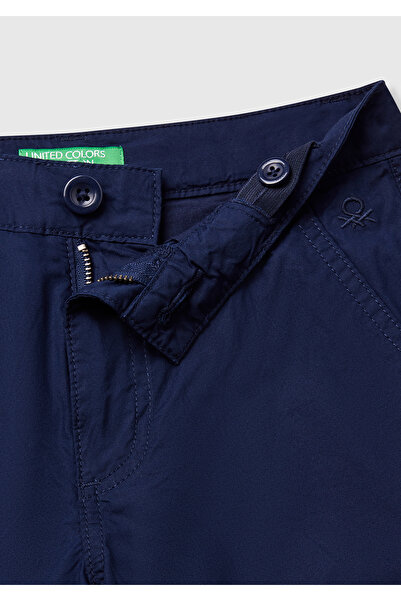 United Colors of Benetton Erkek Çocuk Lacivert Cepli Regular Fit Denim Bermuda Şort