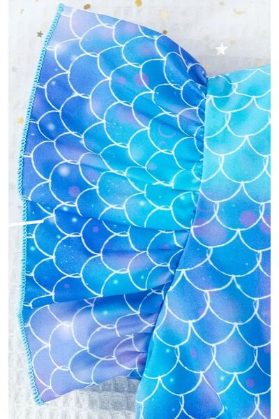 3b kids Purple Mermaid Lighted Skirt Bottom - Mermaid Blouse Top Bustier 2 Piece Set