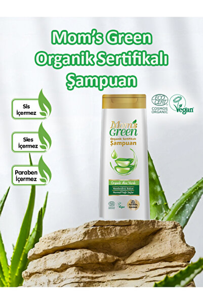 Mom's Green 2'li Set Organik Kıds Çocuk Şampuanı + Aloeveralı Şampuan 400 Ml X2