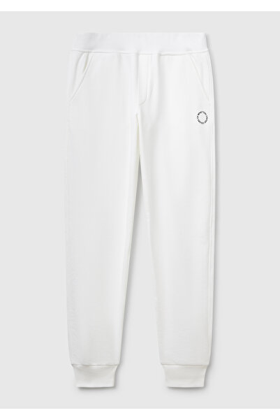 United Colors of Benetton Γυναικεία φούτερ Jogger με λευκό βαμβακερό λογότυπο με ελαστική μέση