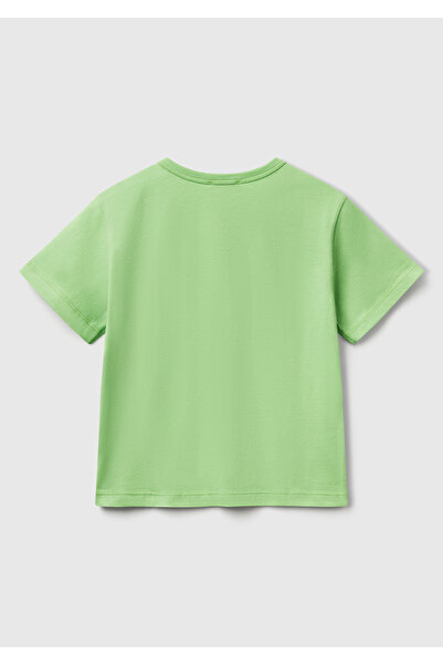 United Colors of Benetton Μπλουζάκι με κοντό μανίκι με γραφικό πράσινο φιστίκι για αγόρι