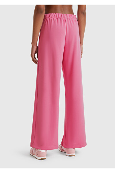 United Colors of Benetton Γυναικείο φούτερ με ροζ λογότυπο με ελαστική μέση