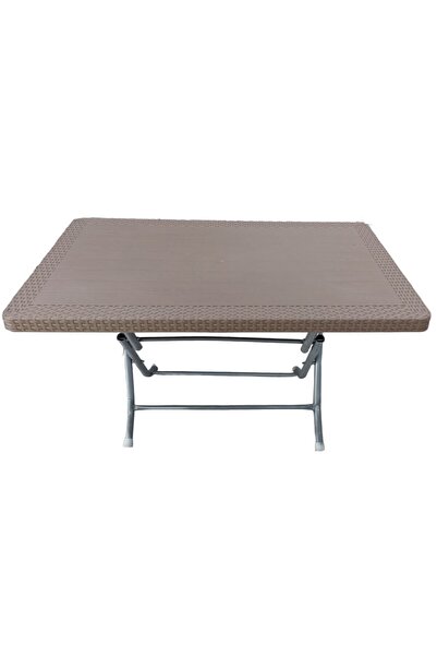 Netoc Katlanır Hasırlı Plastik Masa 70x120 Mutfak Masası 6 Kişilik