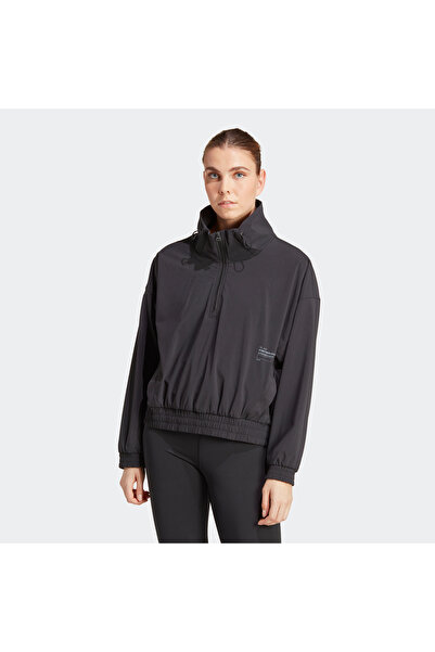 adidas سترة واقية من الرياح للنساء من إكزيز سناكينغ باللون الأسود (HS2396)