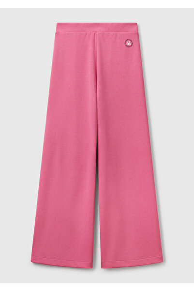 United Colors of Benetton Γυναικείο φούτερ με ροζ λογότυπο με ελαστική μέση